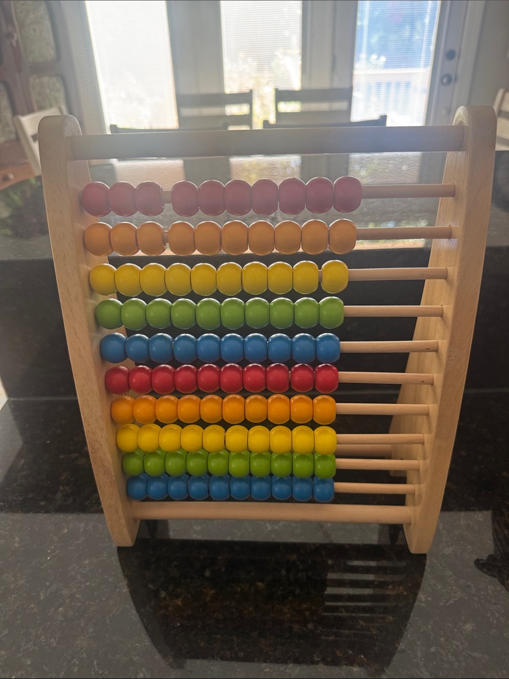 Wooden Rainbow Bead Abacus for Early Learning - Multicolor